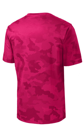 Sport-Tek Youth CamoHex Tee (Pink Raspberry)