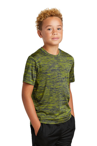 Sport-Tek Youth PosiCharge Electric Heather Tee (Lime Shock-True Navy Electric)