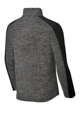 Sport-Tek Youth PosiCharge Electric Heather Colorblock 1/4-Zip Pullover (Grey-Black Electric/ Black)