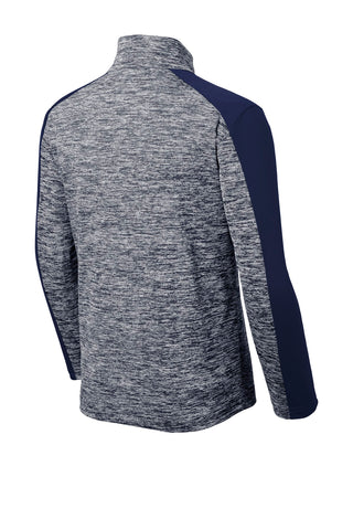 Sport-Tek Youth PosiCharge Electric Heather Colorblock 1/4-Zip Pullover (True Navy Electric/ True Navy)