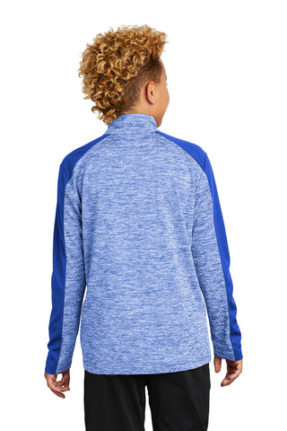 Sport-Tek Youth PosiCharge Electric Heather Colorblock 1/4-Zip Pullover (True Royal Electric/ True Royal)