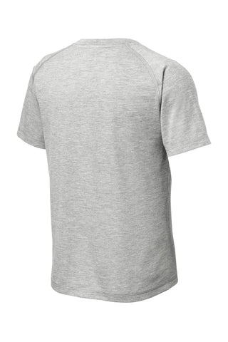 Sport-Tek Youth PosiCharge Tri-Blend Wicking Raglan Tee (Light Grey Heather)