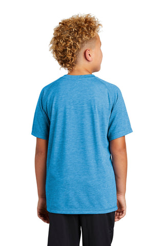 Sport-Tek Youth PosiCharge Tri-Blend Wicking Raglan Tee (Pond Blue Heather)