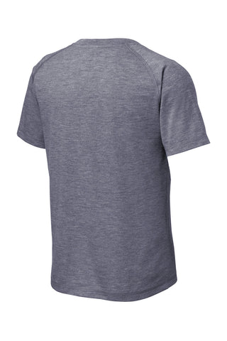 Sport-Tek Youth PosiCharge Tri-Blend Wicking Raglan Tee (True Navy Heather)