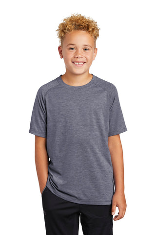 Sport-Tek Youth PosiCharge Tri-Blend Wicking Raglan Tee (True Navy Heather)