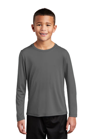 Sport-Tek Youth Posi-UV Pro Long Sleeve Tee (Dark Smoke Grey)