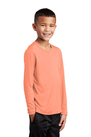 Sport-Tek Youth Posi-UV Pro Long Sleeve Tee (Soft Coral)