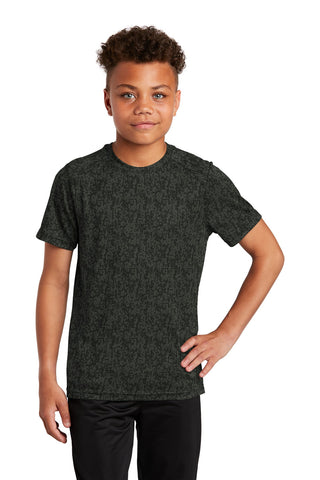 Sport-Tek Youth Digi Camo Tee (Black)