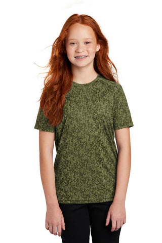 Sport-Tek Youth Digi Camo Tee (Olive Drab Green)