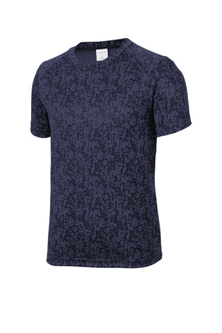 Sport-Tek Youth Digi Camo Tee (True Navy)