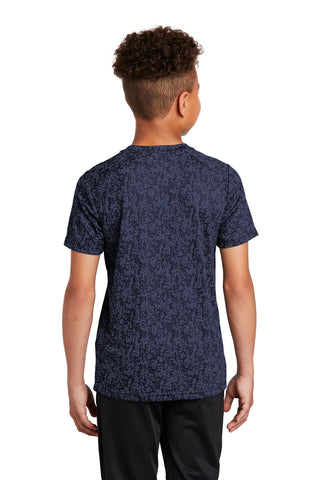 Sport-Tek Youth Digi Camo Tee (True Navy)