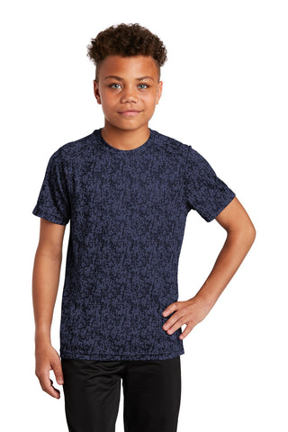 Sport-Tek Youth Digi Camo Tee (True Navy)