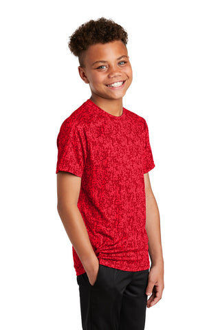 Sport-Tek Youth Digi Camo Tee (True Red)