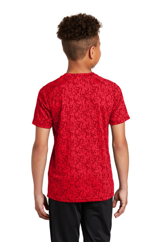 Sport-Tek Youth Digi Camo Tee (True Red)