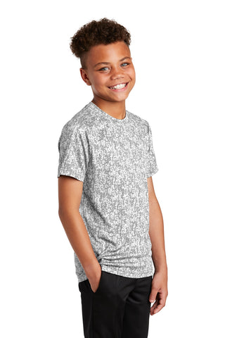 Sport-Tek Youth Digi Camo Tee (White)