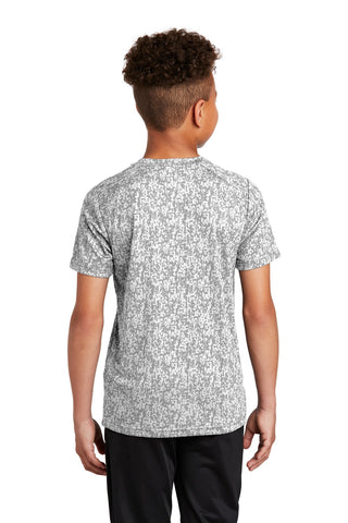 Sport-Tek Youth Digi Camo Tee (White)