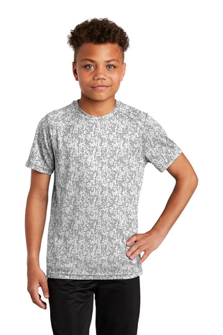 Sport-Tek Youth Digi Camo Tee (White)