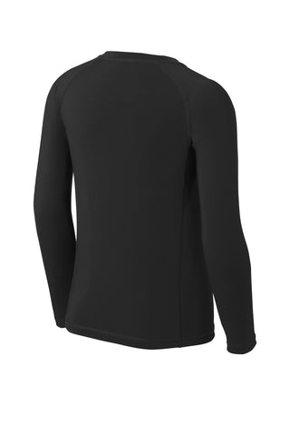 Sport-Tek Youth Long Sleeve Rashguard Tee (Black)