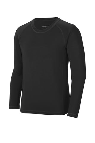 Sport-Tek Youth Long Sleeve Rashguard Tee (Black)