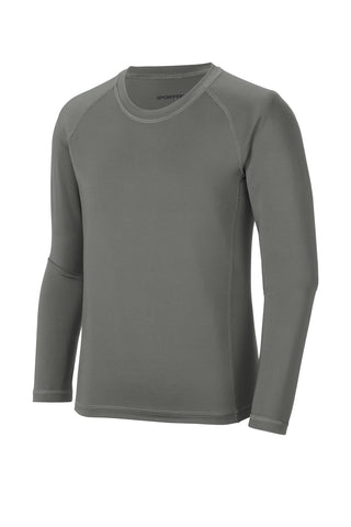 Sport-Tek Youth Long Sleeve Rashguard Tee (Dark Smoke Grey)