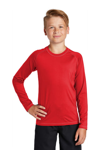 Sport-Tek Youth Long Sleeve Rashguard Tee (True Red)