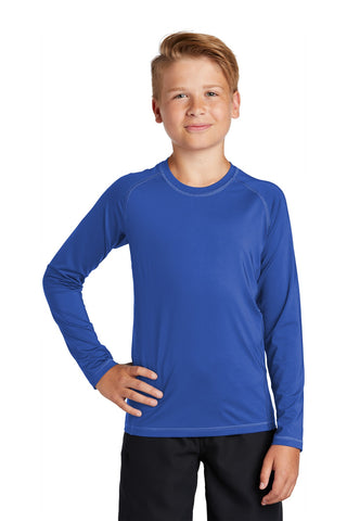 Sport-Tek Youth Long Sleeve Rashguard Tee (True Royal)