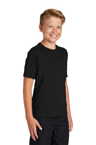 Sport-Tek Youth Rashguard Tee (Black)