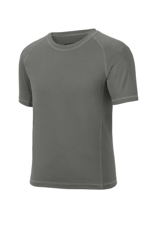 Sport-Tek Youth Rashguard Tee (Dark Smoke Grey)