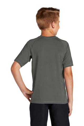 Sport-Tek Youth Rashguard Tee (Dark Smoke Grey)