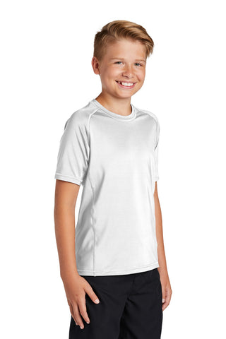 Sport-Tek Youth Rashguard Tee (White)