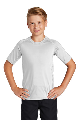 Sport-Tek Youth Rashguard Tee (White)