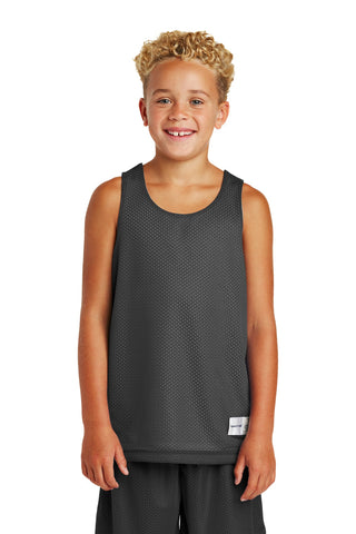 Sport-Tek Youth PosiCharge Classic Mesh Reversible Tank (Iron Grey/ White)