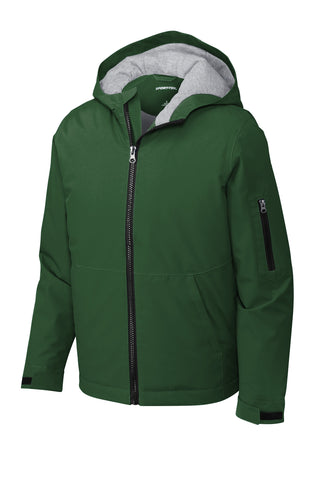 Sport-Tek Youth Waterproof Insulated Jacket (Forest Green)