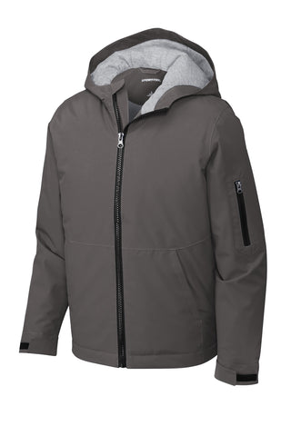 Sport-Tek Youth Waterproof Insulated Jacket (Graphite)