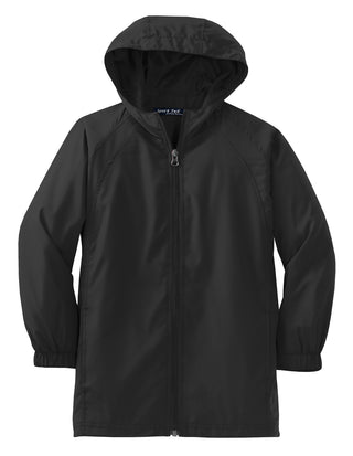 Sport-Tek Youth Hooded Raglan Jacket (Black)