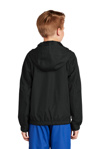 Sport-Tek Youth Hooded Raglan Jacket (Black)