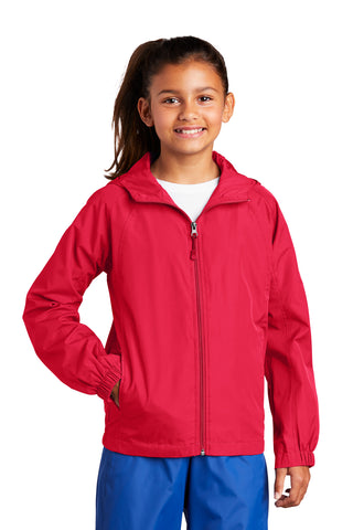 Sport-Tek Youth Hooded Raglan Jacket (True Red)