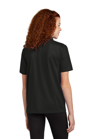 Sport-Tek Youth UV Micropique Polo (Black)