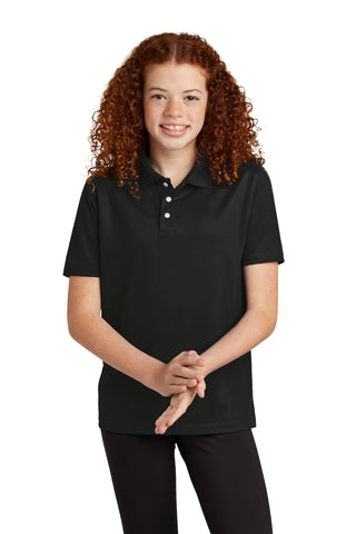 Sport-Tek Youth UV Micropique Polo (Black)