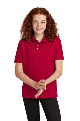 Sport-Tek Youth UV Micropique Polo (Deep Red)