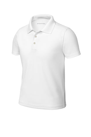 Sport-Tek Youth UV Micropique Polo (White)