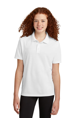 Sport-Tek Youth UV Micropique Polo (White)