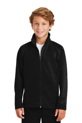 Sport-Tek Youth Tricot Track Jacket (Black/ Black)