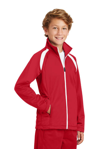 Sport-Tek Youth Tricot Track Jacket (True Red/ White)