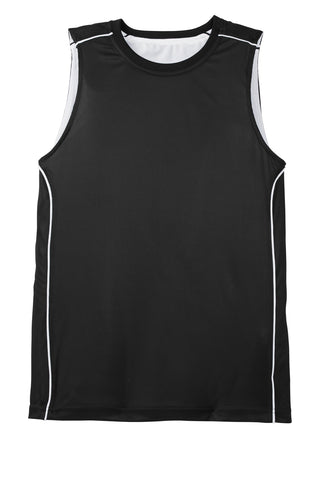 Sport-Tek Youth PosiCharge Mesh Reversible Sleeveless Tee (Black)