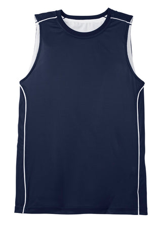 Sport-Tek Youth PosiCharge Mesh Reversible Sleeveless Tee (True Navy)