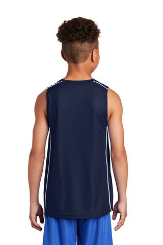 Sport-Tek Youth PosiCharge Mesh Reversible Sleeveless Tee (True Navy)