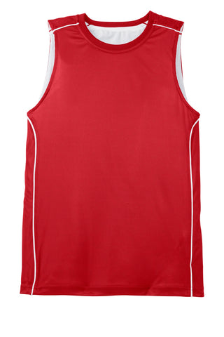 Sport-Tek Youth PosiCharge Mesh Reversible Sleeveless Tee (True Red)