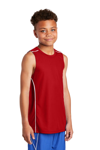 Sport-Tek Youth PosiCharge Mesh Reversible Sleeveless Tee (True Red)