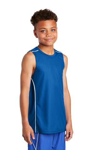 Sport-Tek Youth PosiCharge Mesh Reversible Sleeveless Tee (True Royal)